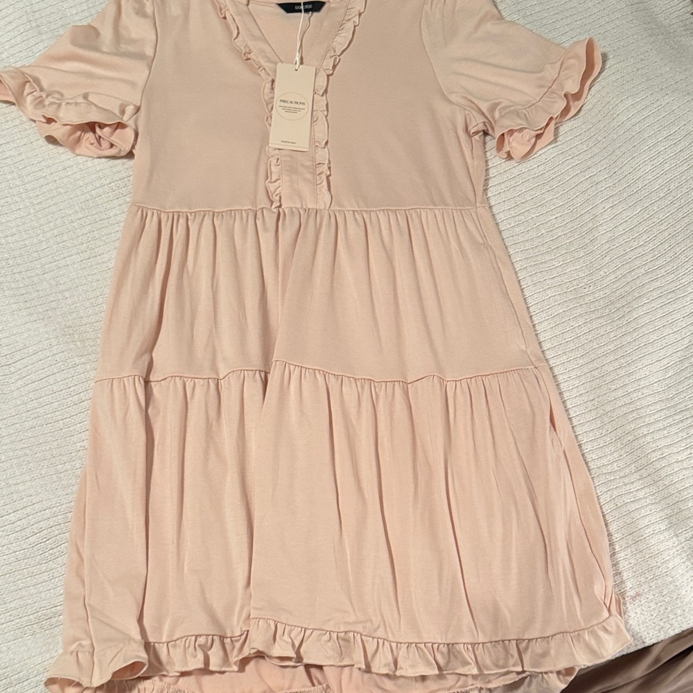 Pink Ruffled womens Dress